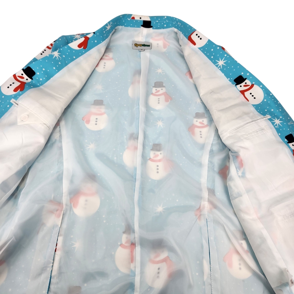 Tipsy Elves Men's Snowman Blazer Holiday Christmas Party Suit Jacket Size 44 XL - Picture 7 of 13